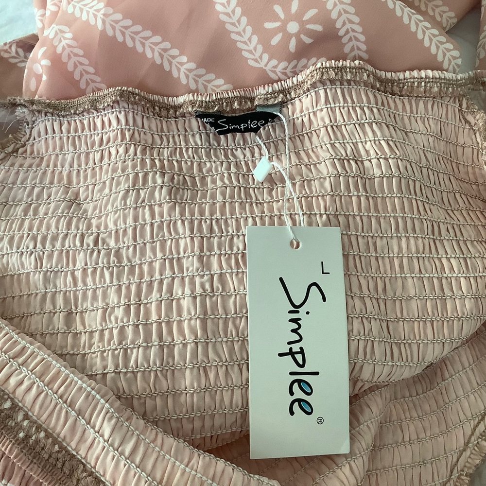 NWT New Simplee Appeal Dress long sleeve shoulder off Size Large - Picture 12 of 13